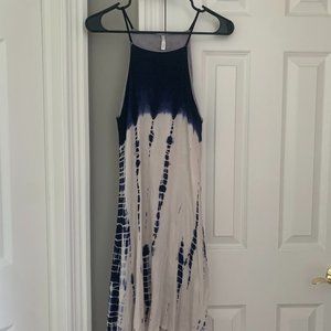 Blue and White Tye-Dye Dress- Sage Brand (Size Small)